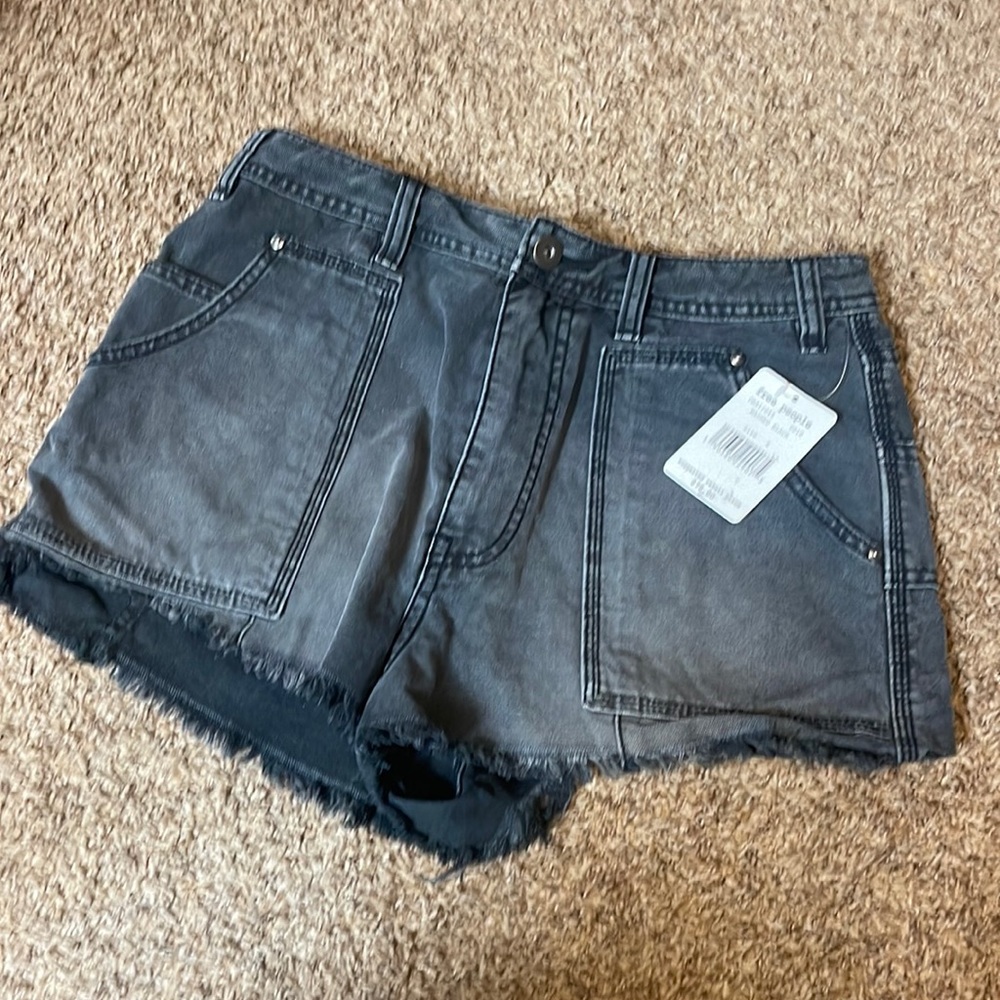 NWT Free People black denim shorts size 6